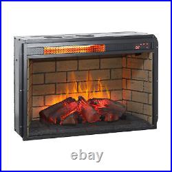 26 Electric Fireplace Insert Infrared Quartz Wall Mount Heater Realistic Flame