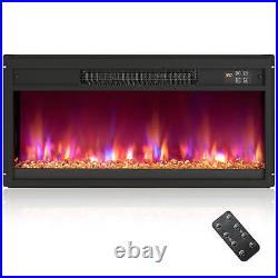 26 Electric Fireplace Insert Recessed 1500W Fireplace Heater with Remote Control