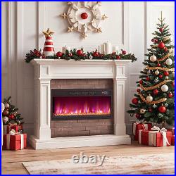 26 Electric Fireplace Insert Recessed 1500W Fireplace Heater with Remote Control