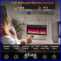 26 Electric Fireplace Insert Recessed 1500W Fireplace Heater with Remote Control