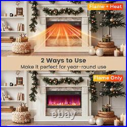 26 Electric Fireplace Insert Recessed 1500W Fireplace Heater with Remote Control