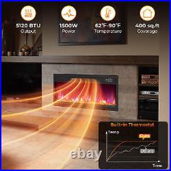 26 Electric Fireplace Insert Recessed 1500W Fireplace Heater with Remote Control