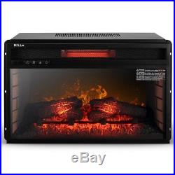 26 Electric Fireplace Stove Mantel TV Stand Insert Heater with LED Fire Bed Logs