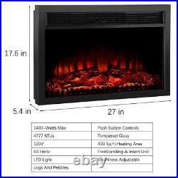 26 Electric Heater Recessed / Wall Mounted Fireplace Insert with Remote Control