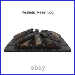 26 Electric Infrared Quartz Fireplace Insert Log Flame Heater with Remote Control