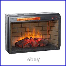 26 Electric Infrared Quartz Fireplace Insert with Remote Control Log Flame Heater
