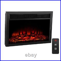 26 Fireplace Electric Embedded Insert Heater Glass Log Flame Remote