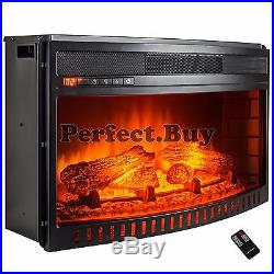 26 Freestanding Insert Curved Tempered Glass Electric Fireplace Remote Control