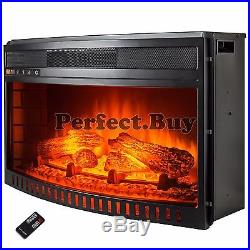 26 Freestanding Insert Curved Tempered Glass Electric Fireplace Remote Control