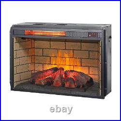 26 Inch Electric Infrared Quartz Fireplace Insert Heater WithOverheating Protect