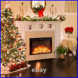 26 Inch Recessed Electric Fireplace with Adjustable Flame Brightness