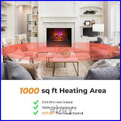 26 Inches Infrared Quartz Electric Fireplace Log Heater with Realistic Pinewood