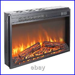 26'' Infrared Electric Fireplace Insert Ultra Thin Heater 1400W Realistic Flame