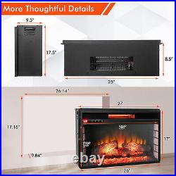 26 Infrared Quartz Electric Fireplace Insert Log Flame Heater with Remote Control