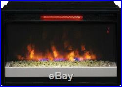 26 in Contemporary Infrared Quartz Electric Fireplace Insert Flush-Mount Trim