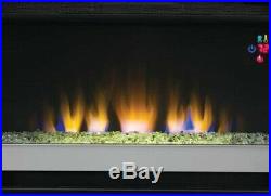 26 in Contemporary Infrared Quartz Electric Fireplace Insert Flush-Mount Trim