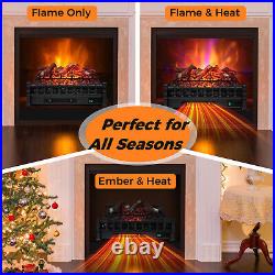 26 in Electric Fireplace Heater Infrared Quartz Insert with Thermostat Control