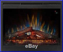 26 in. Electric Fireplace Insert Heater Remote LED Flame Thermostat Glass Front