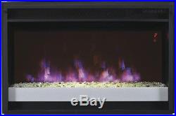 26 in. Electric Fireplace Insert Modern Heater Flush-Mount Trim Kit Thermostat