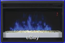 26 in. Electric Fireplace Insert Modern Heater Flush-Mount Trim Kit Thermostat