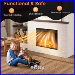 26 in. Recessed Electric Fireplace ETL Certificated Fireplace Insert Heater -wit