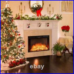 26 in. Recessed Electric Fireplace ETL Certificated Fireplace Insert Heater -wit