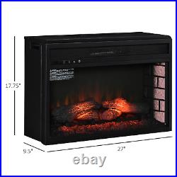 27 1400W Electric Fireplace Log Insert Recessed Heater with Adjustable Brightness