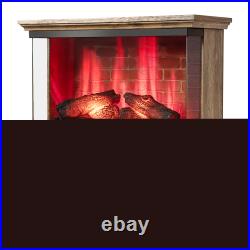 27 Electric Fireplace Heater Freestanding 3-Sided View with Remote Control