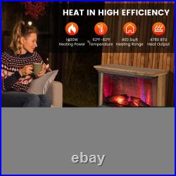 27 Electric Fireplace Heater Freestanding 3-Sided View with Remote Control