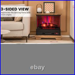 27 Electric Fireplace Heater Freestanding 3-Sided View with Remote Control