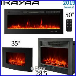 28.5 35 50 Electric Insert Fireplace Recessed Wall heater Multicolor Flame RC
