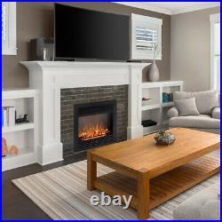 28.5 Electric Fireplace Embedded Insert Heater Glass Log Flame Remote