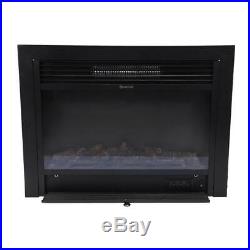 28.5 Electric Fireplace Insert Embedded Heater Glass Log Flame Remote 750With1500