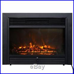 28.5 Embeddable Electric Wall Insert Fireplace Home Heater Wood Stove with Remote