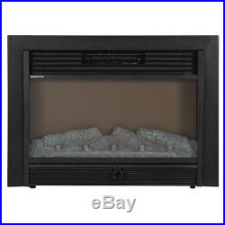 28.5 Embedded Fireplace Electric Insert Heater Glass View Log Flame Remote Hom