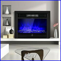 28.5 Fireplace Electric Embedded Insert Heater Glass Log 3 Flame Color Remote