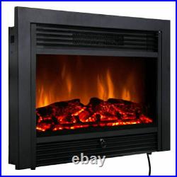 28.5 Fireplace Electric Embedded Insert Heater Glass Log Flame Remote