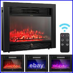 28.5 Fireplace Electric Embedded Insert Heater Glass Log Flame Remote