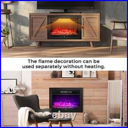 28.5'' Fireplace Electric Embedded Insert Heater Glass Log Flame Remote