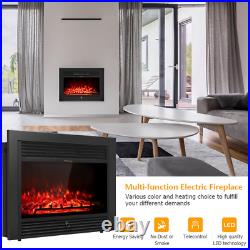 28.5 Fireplace Electric Embedded Insert Heater Glass Log Flame Remote