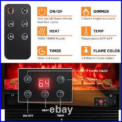 28.5 Fireplace Electric Embedded Insert Heater Glass Log Flame Remote