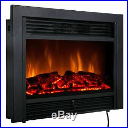 28.5'' Fireplace Electric Embedded Insert Heater Glass Log Flame Remote Easy On