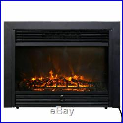 28.5'' Fireplace Electric Embedded Insert Heater Glass Log Flame Remote Easy On