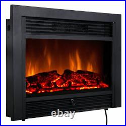 28.5 Fireplace Electric Embedded Insert Heater Glass Log Flame Remote Home