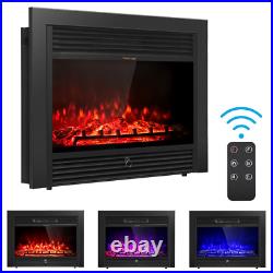 28.5 Fireplace Electric Embedded Insert Heater Glass Log Flame withRemote Control
