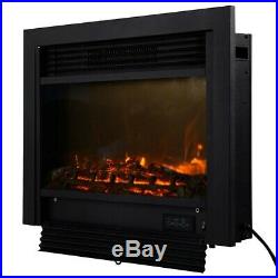 28.5 Wall Electric Heater Fireplace Insert Log Flame Remote Control Warm Heat