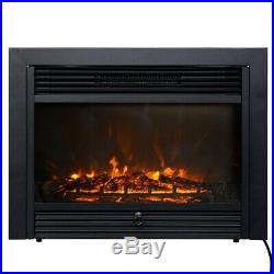 28.5 Wall Electric Heater Fireplace Insert Log Flame Remote Control Warm Heat