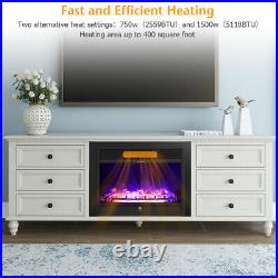 28.5 Wall Mount Fireplace Electric Embedded Insert Heater with Flame & Remote