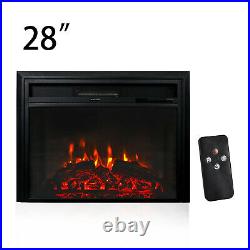 28 750With1500W Recessed Electric Fireplace Wall Mount Heater Insert Home Indoor