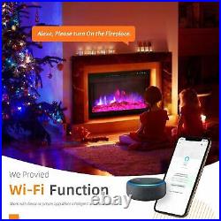 28.8 Incheses Electric Fireplace Insert WiFi Control, Freestanding